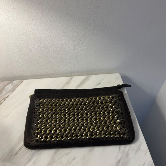 Zara Handbags - Zara Leather with Brass/gold chain detail bag